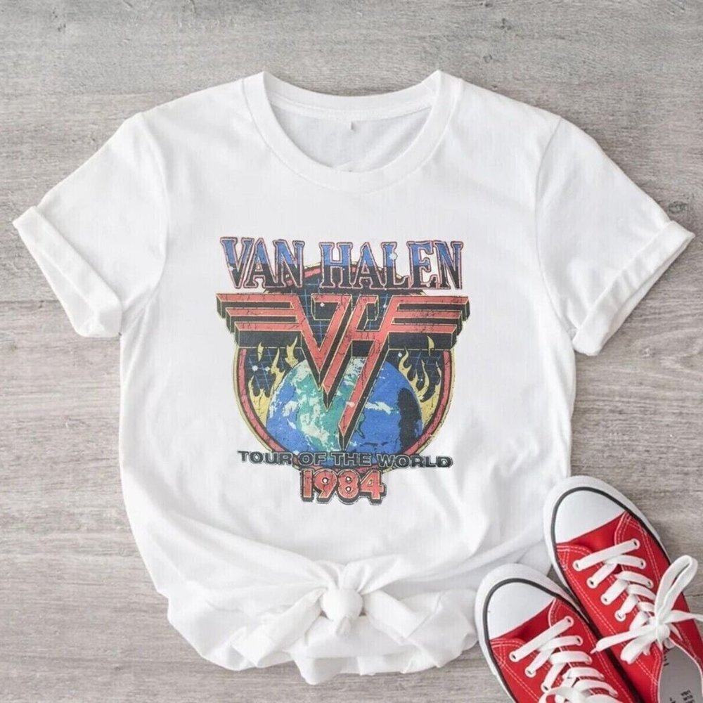 Van Halen 1984 Music Tour Rock Band 80S Tour Of The World Gifts Tshirt